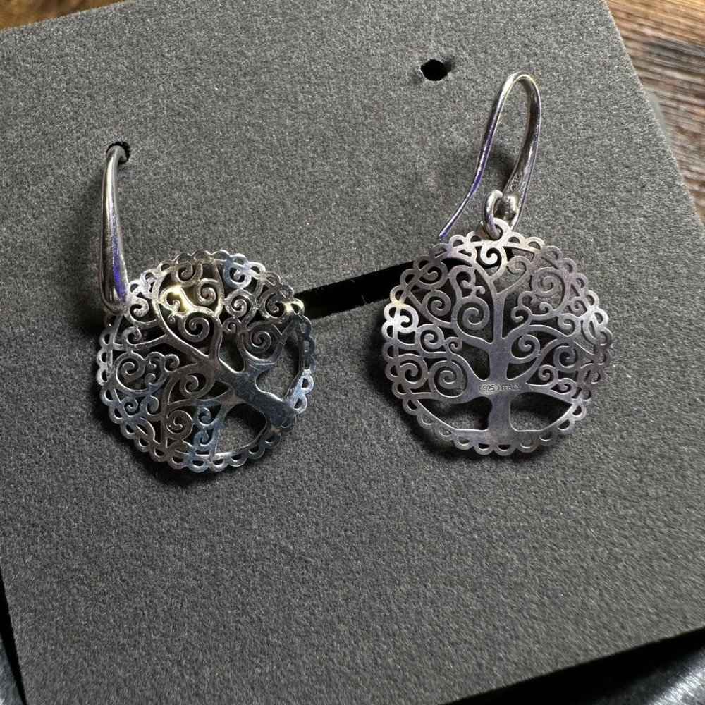 TREE OF LIFE, Italy hand made earings, 925 stering silver